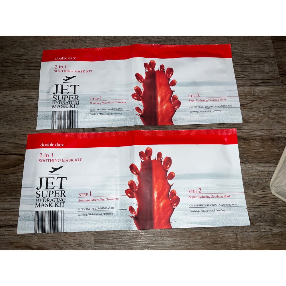 Double Dare Jet Super Hydrating Mask 2-in-1 Soothing Detox Hyaluronic Acid set 2